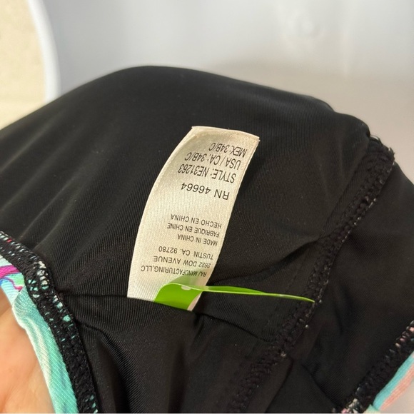 N by NEXT Tropical Floral Black Bikini w Halter Top Side Tie Bottom size L 34B/C - Picture 9 of 11